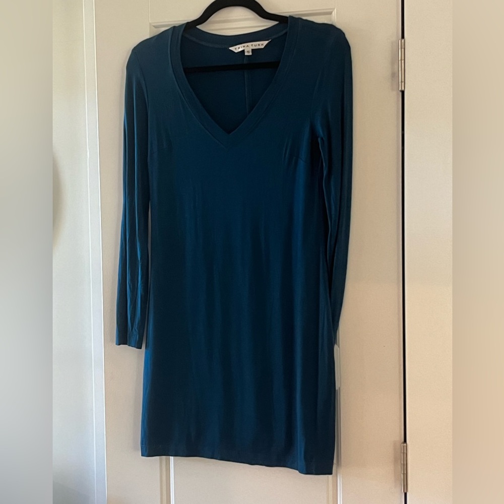 Trina Turk Long Sleeve Tunic Midi Dress